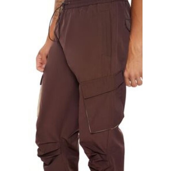 Forever 21 Slim-Fit Cargo Pants Men’s 2XL XXL Brown Stretch Elastic Waist 40x32 - Picture 5 of 8